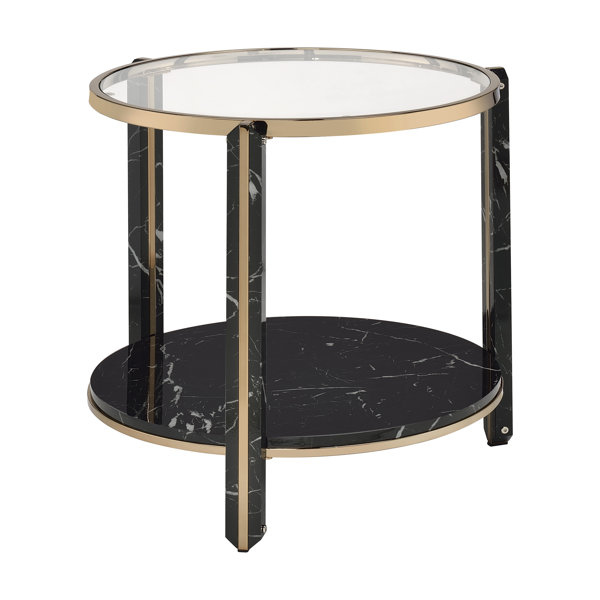 Mercer41 Corden Glass Top 3 Legs End Table Wayfair